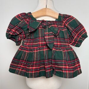 Ivy City Plaid Puff Sleeve Blouse with Bow